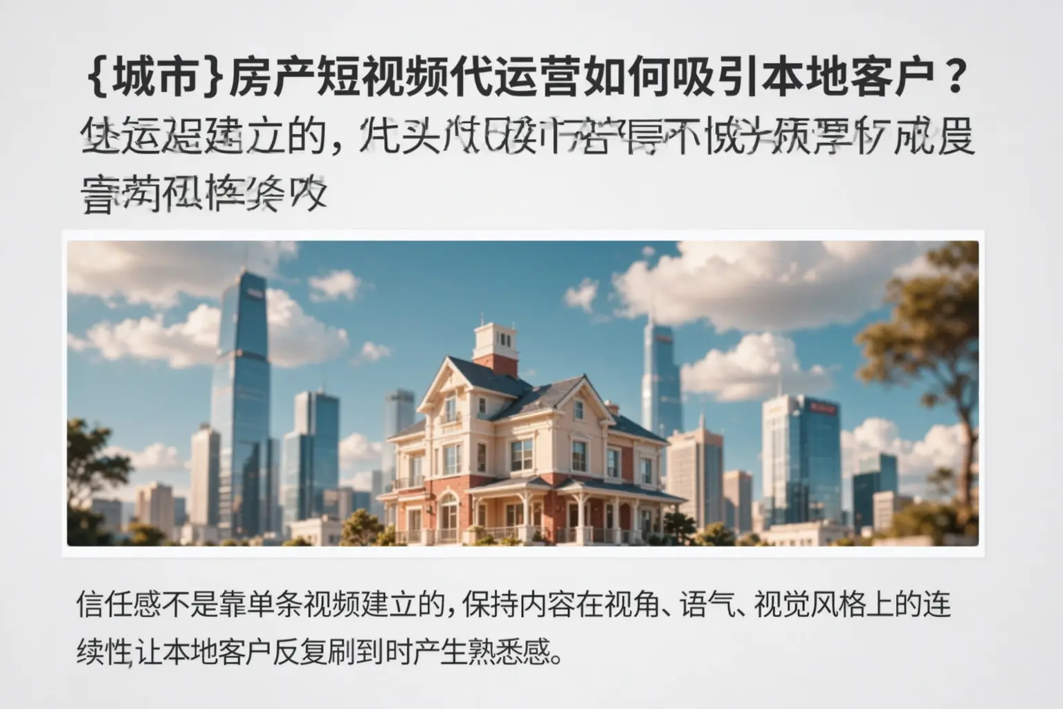 北京房产短视频代运营如何吸引本地客户？