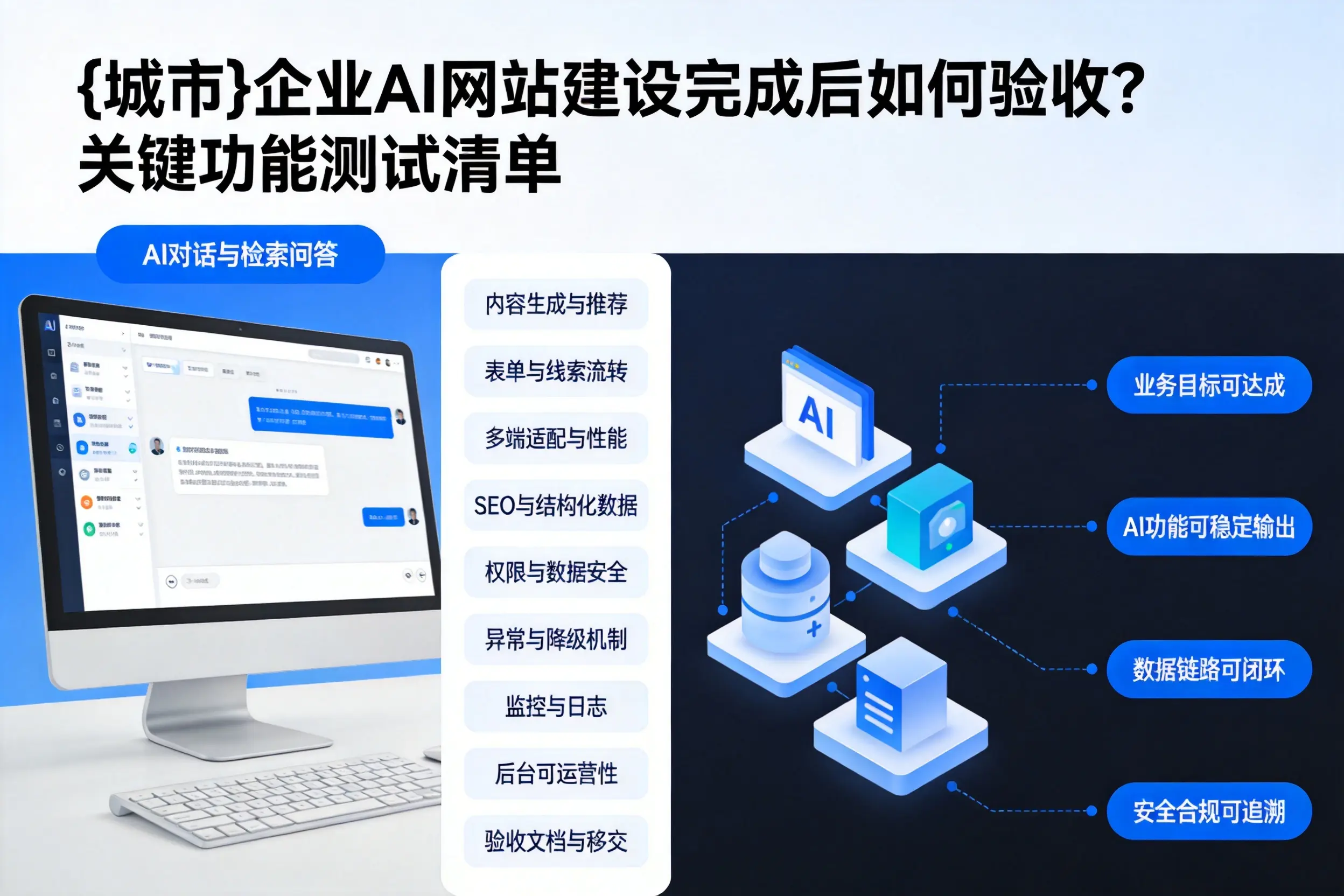北京企业AI网站建设完成后如何验收？关键功能测试清单