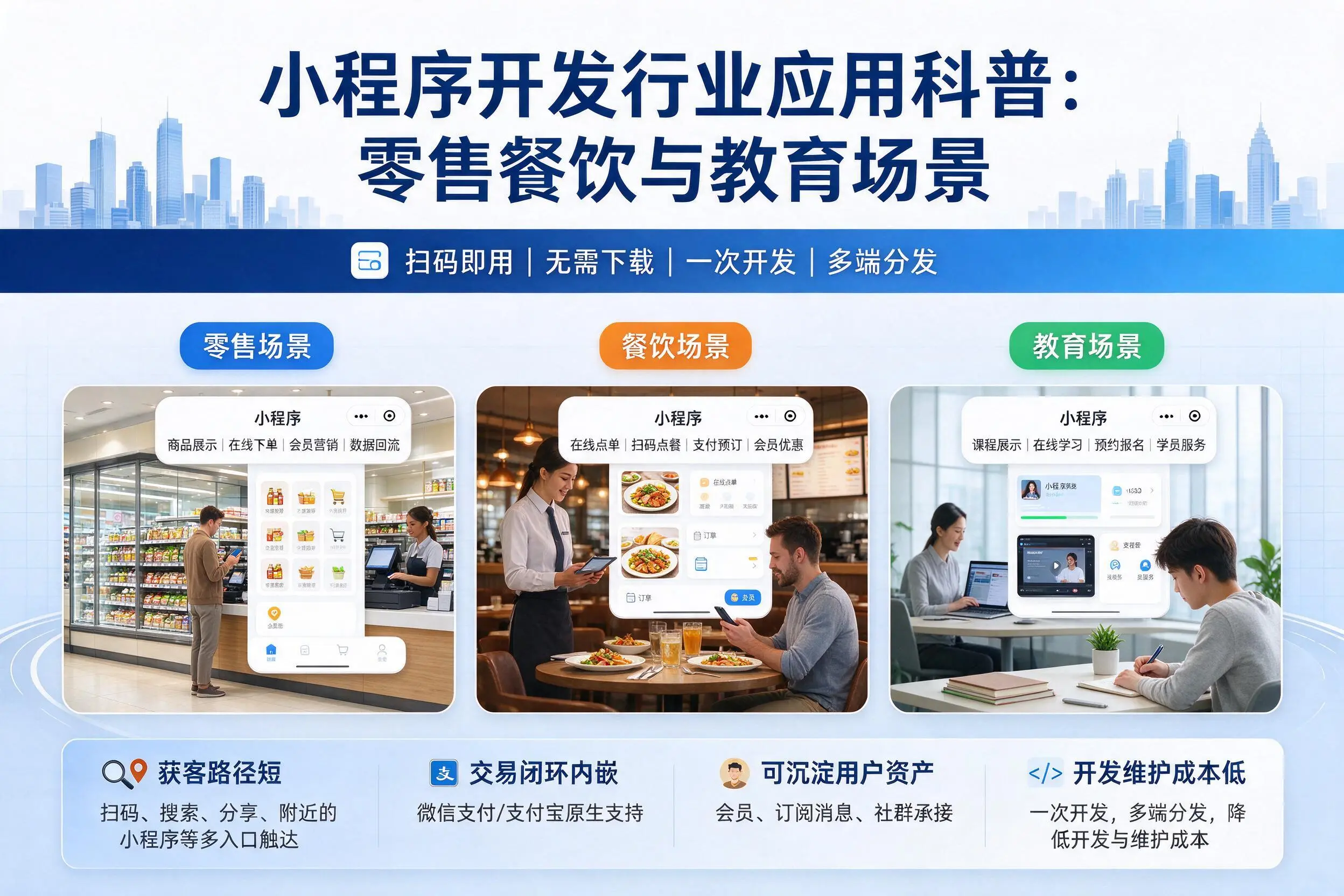 北京小程序开发行业应用科普：零售餐饮与教育场景