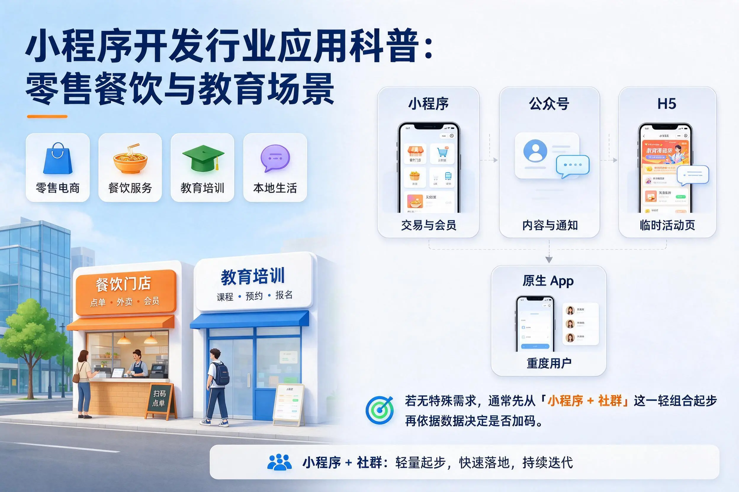 北京小程序开发行业应用科普：零售餐饮与教育场景