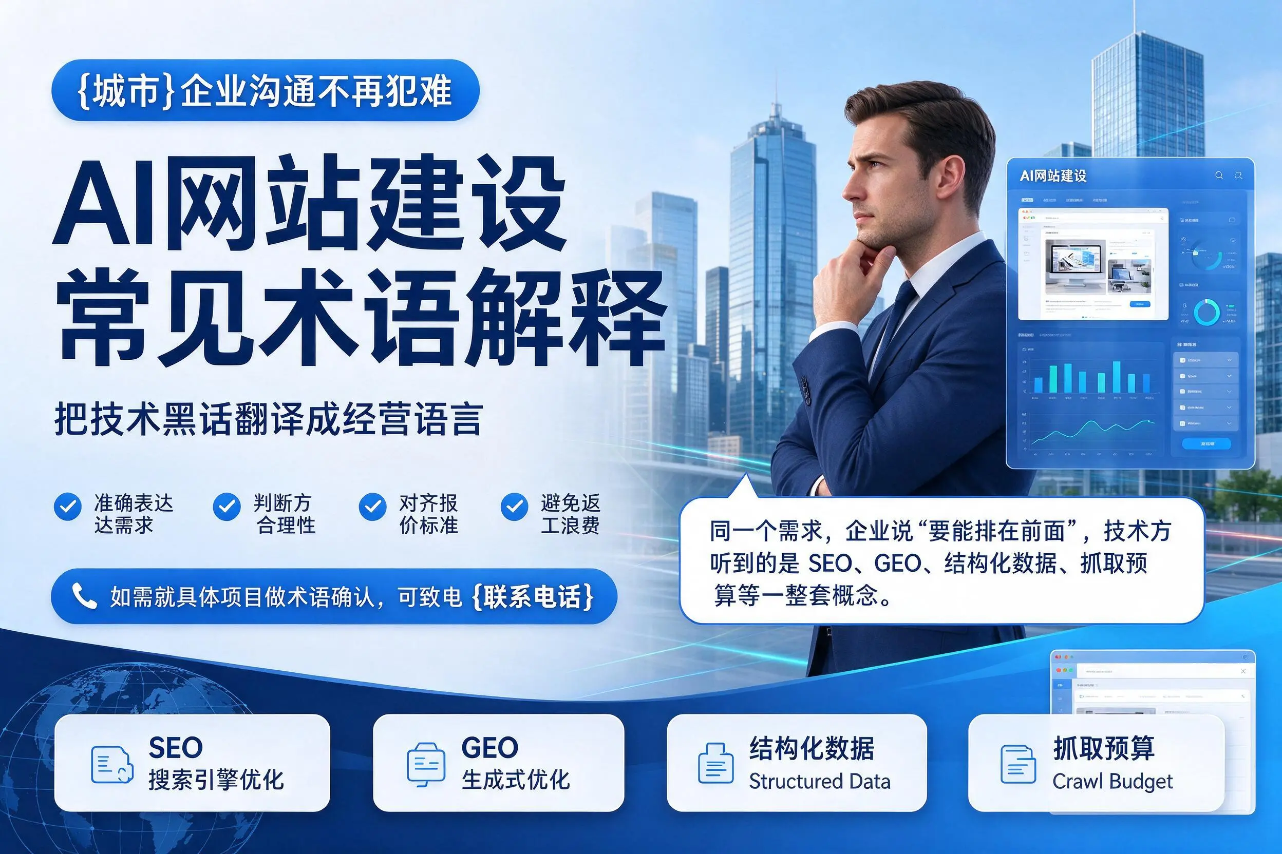 AI网站建设常见术语解释，北京企业沟通不再犯难