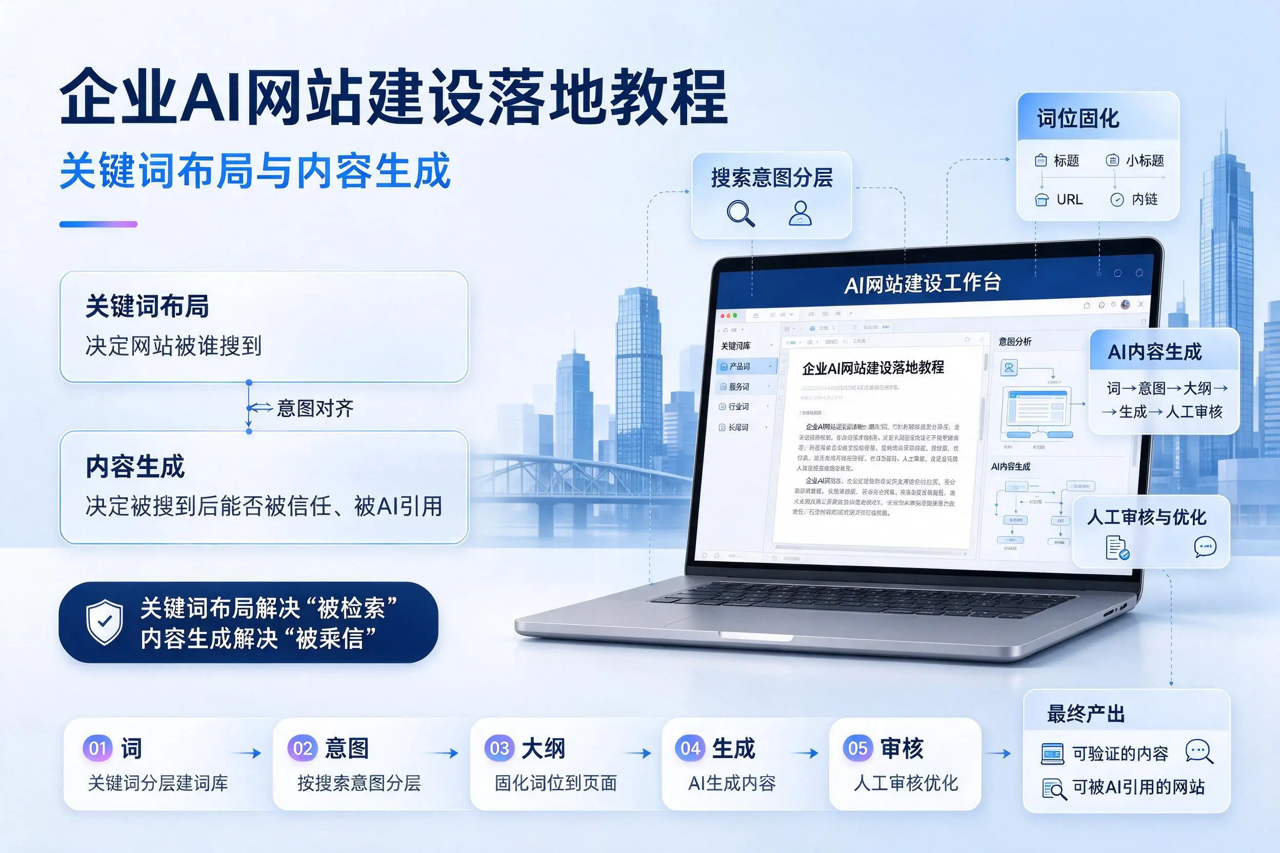 北京企业AI网站建设落地教程:关键词布局与内容生成